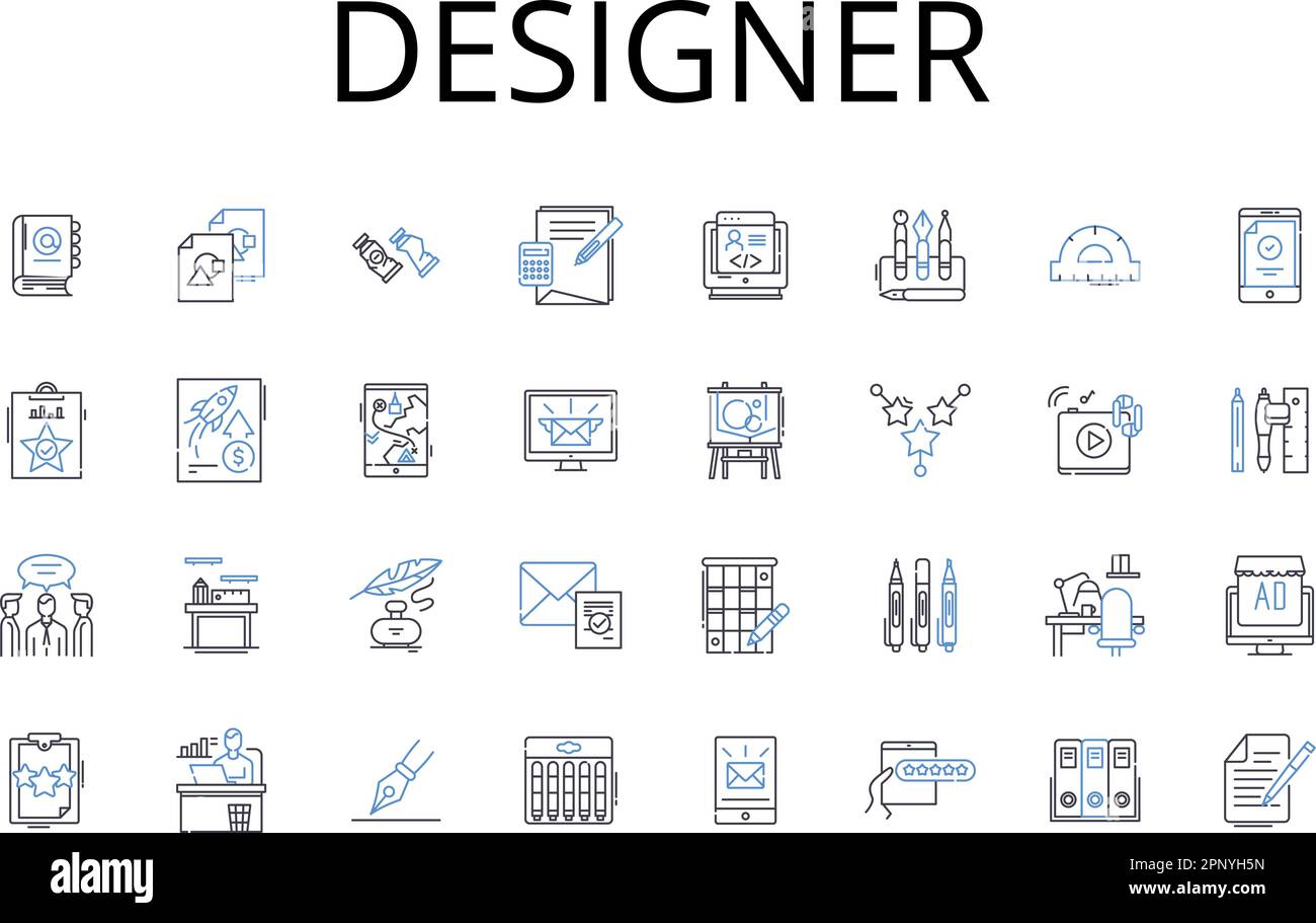 Designer line icons collection. Creator, Stylist, Architect, Artist