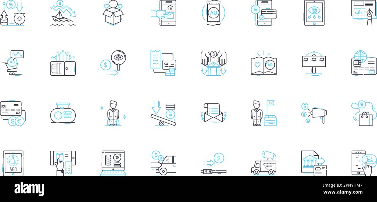 Virtual meetings linear icons set. Collaboration, Videoconferencing ...