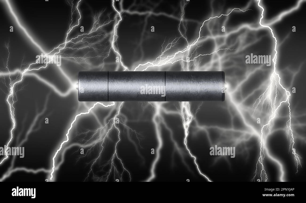3D illustration, Lithium Metal Battery. The battery provides the