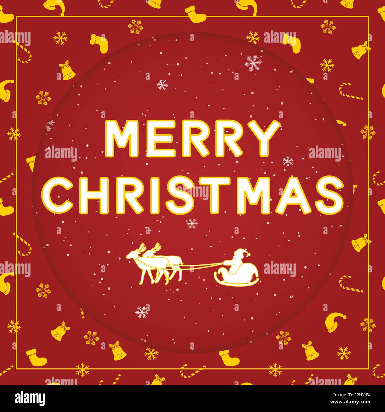 Gold and red Christmas vector poster Stock Vector