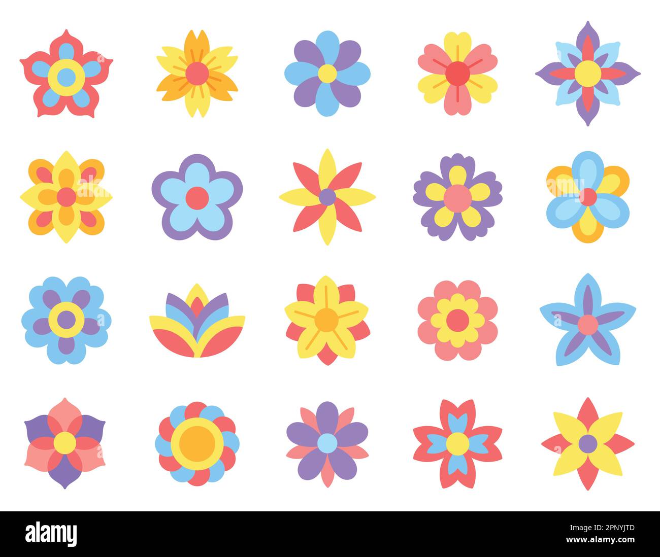 Colored plants icons set Stock Vector Image & Art - Alamy