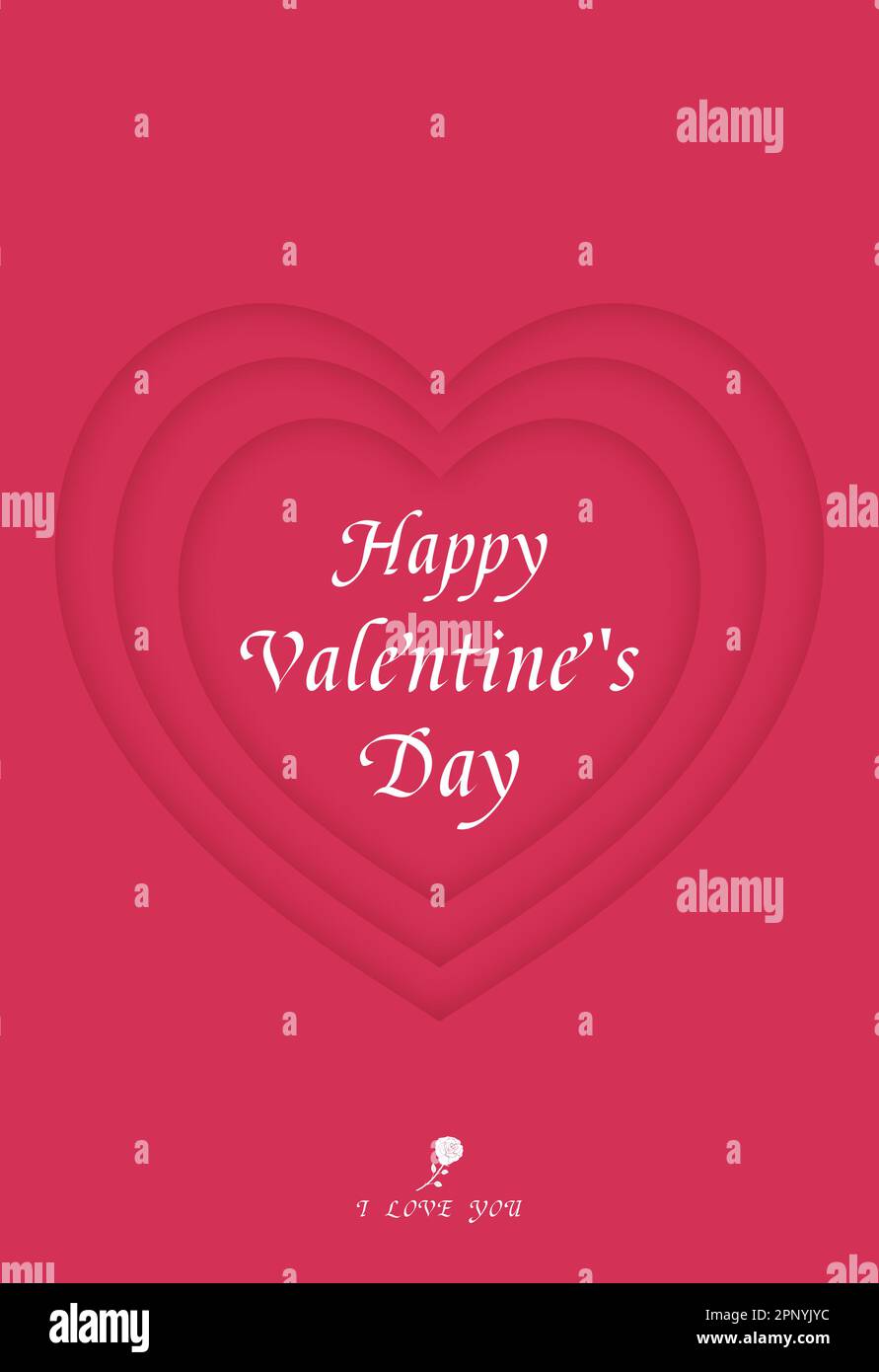A heart-shaped pattern says Happy Valentine's Day Stock Vector