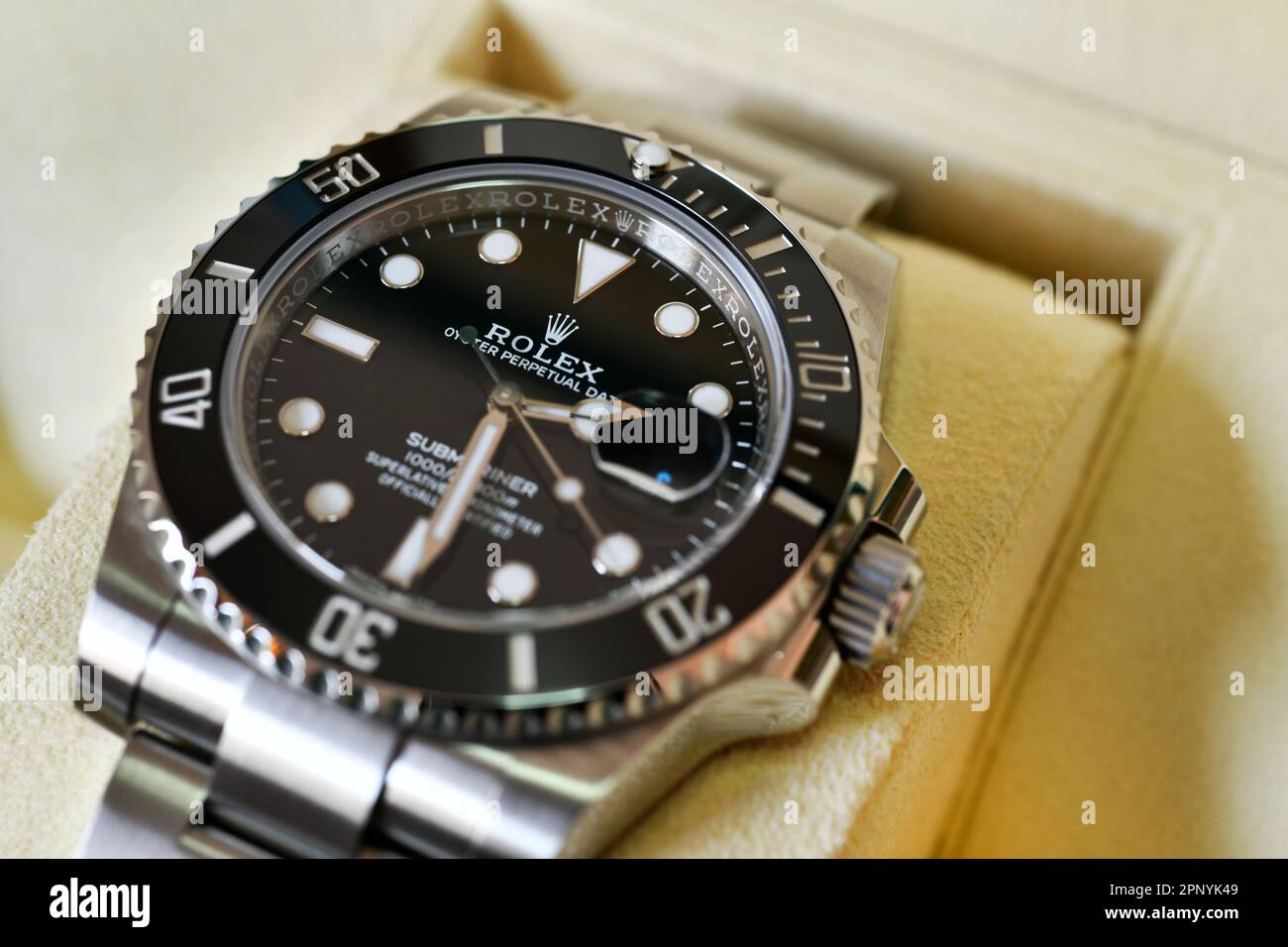 Bangkok Thailand January 28,2021Close up Rolex Submariner Date Steel