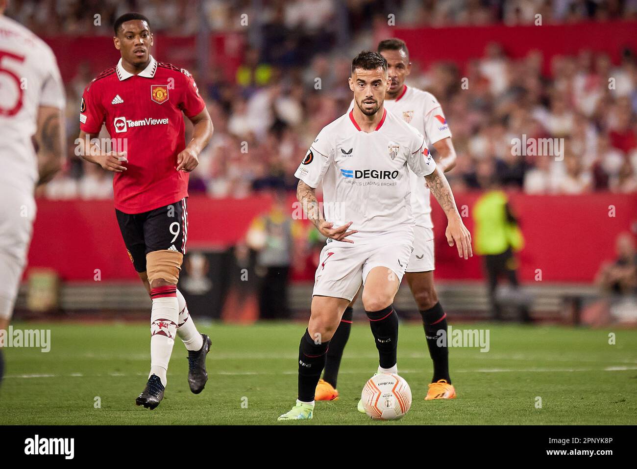 Seville, Spain. 20th Apr, 2023. Suso (7) of Sevilla FC seen during the UEFA Europa League match between Sevilla FC and Manchester United at Estadio Ramon Sanchez Pizjuan in Seville. (Photo Credit: Gonzales Photo/Alamy Live News Stock Photo