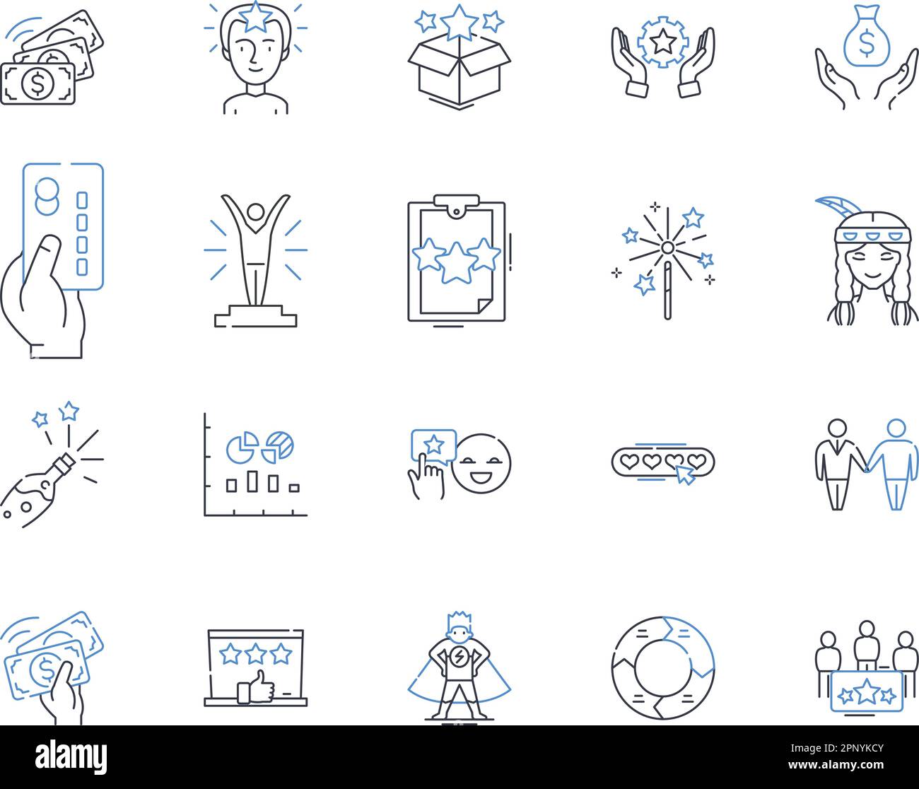 Debt management line icons collection. Consolidation, Credit, Budgeting, Recovery, Counseling, Reduction, Solutions vector and linear illustration Stock Vector