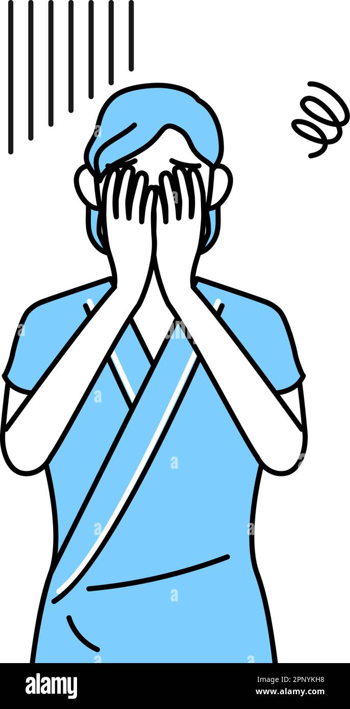 Middleaged and senior female admitted patient in hospital gown