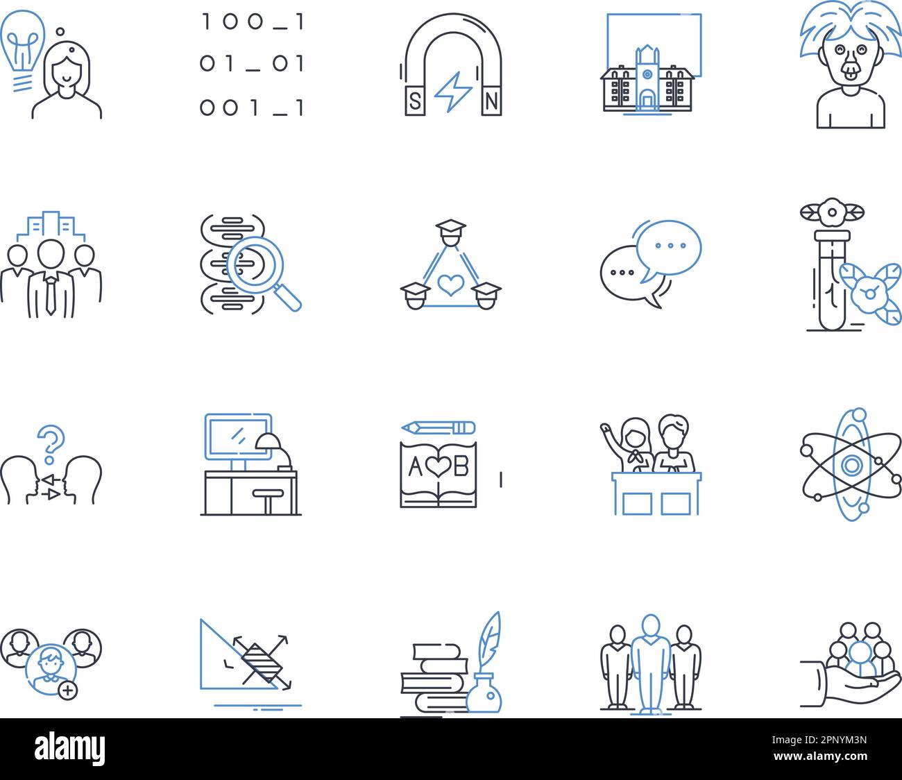 Cognitive growth line icons collection. Learning, Development, Progress 