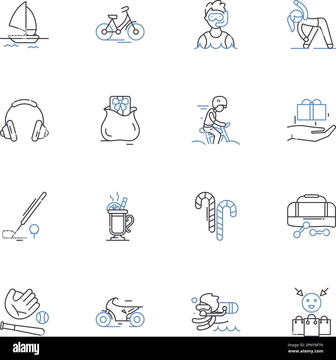 Athleticism line icons collection. Agility, Endurance, Stamina, Flexibility, Strength, Power