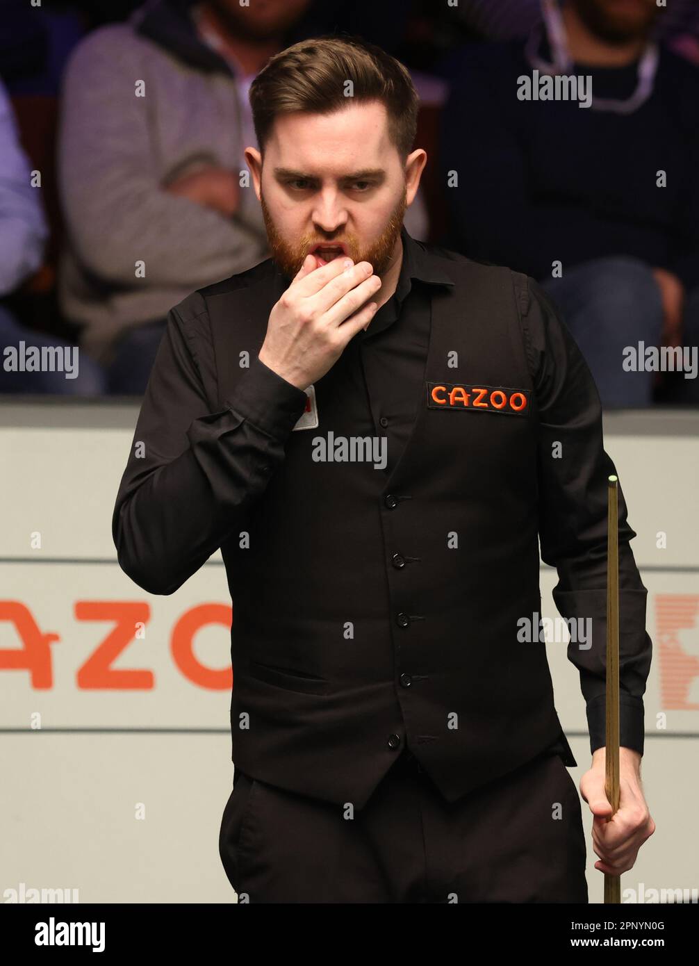 Jak Jones during day seven of the Cazoo World Snooker Championship at