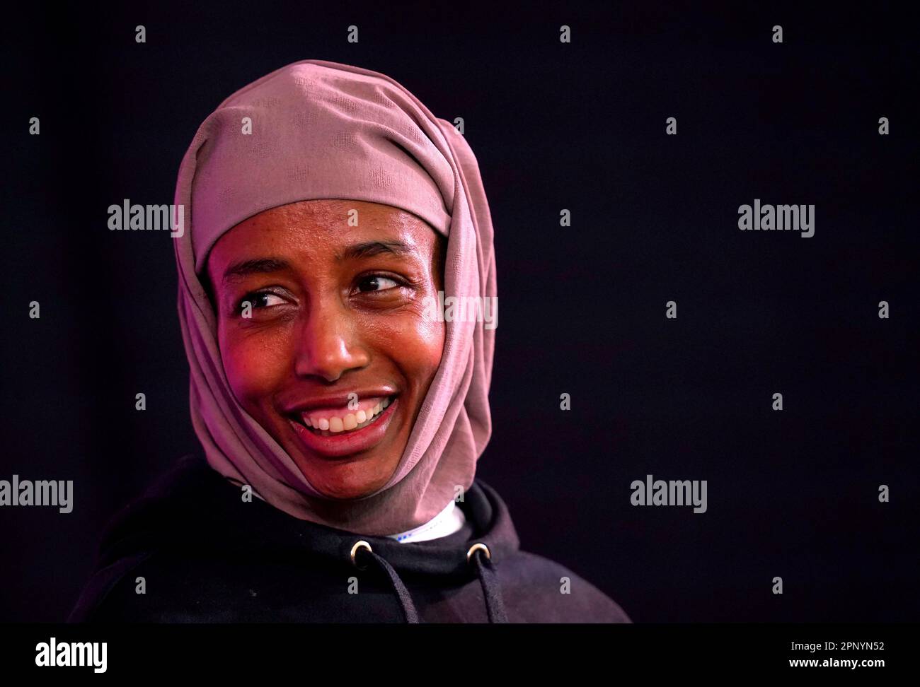 Sifan Hassan during a press conference held at the TCS London Marathon ...