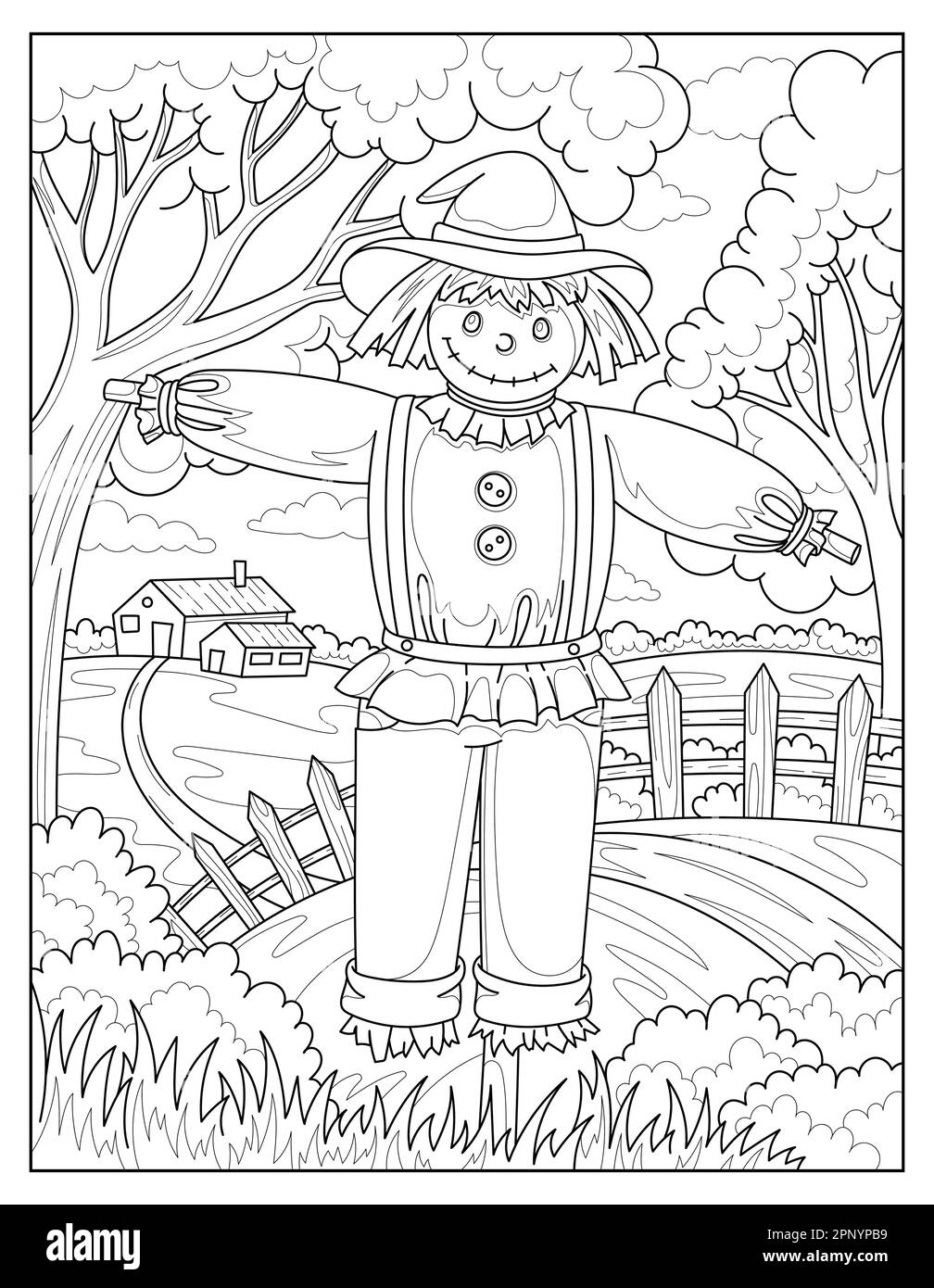 Fall Scarecrow Coloring Pages [2025]