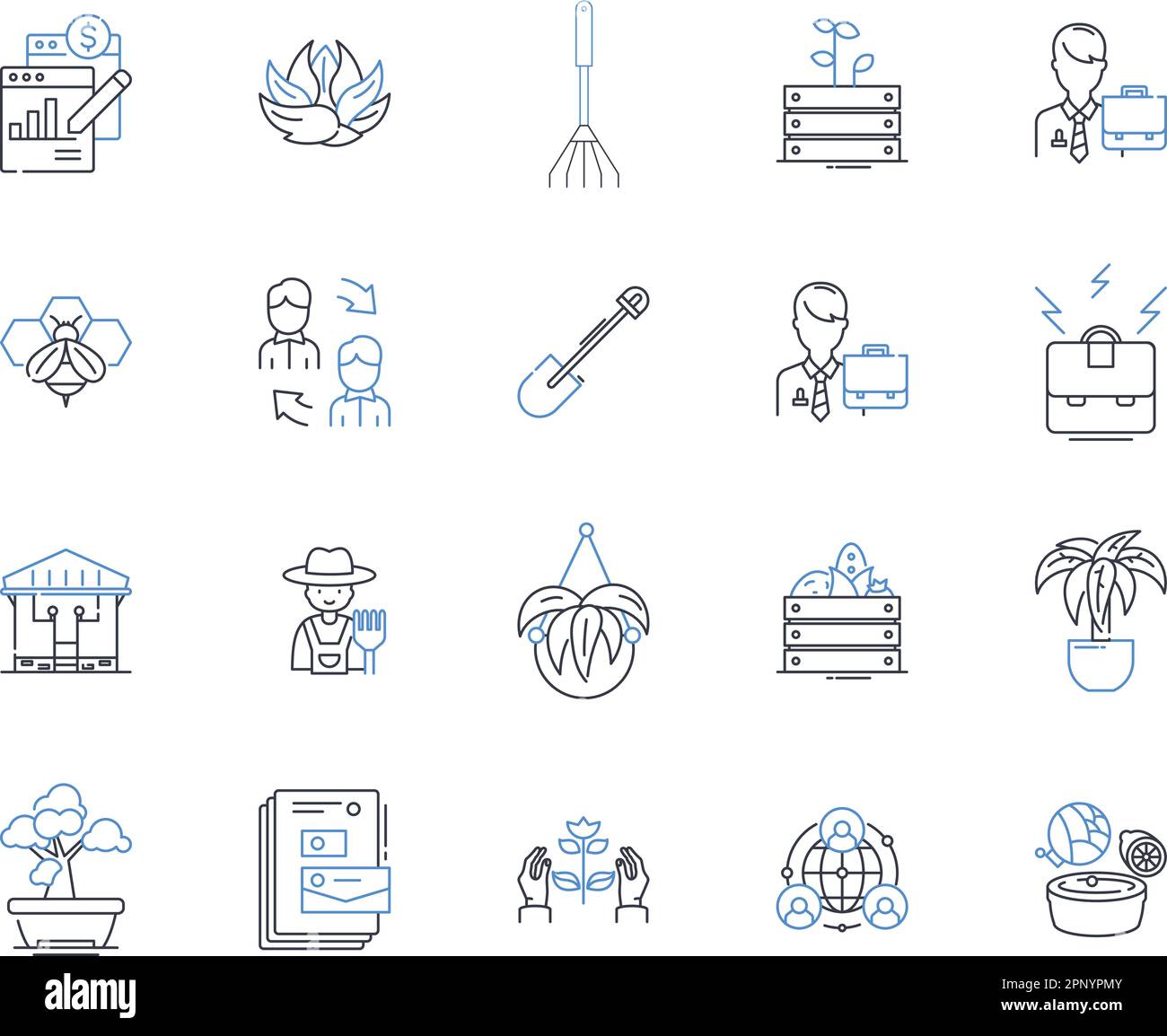 Music industry line icons collection. Record label, Streaming, Concerts