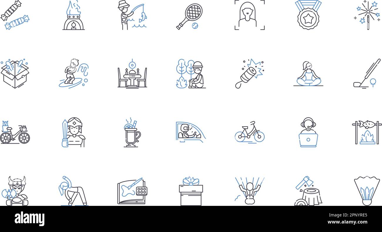 Leisure line icons collection. Relaxation, Entertainment, Amusement ...