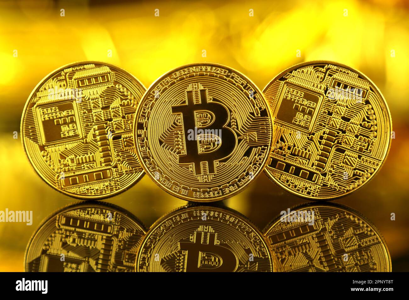 Physical version of Bitcoin, new virtual money. Conceptual image for  worldwide cryptocurrency and digital payment system called the first  decentralize Stock Photo - Alamy