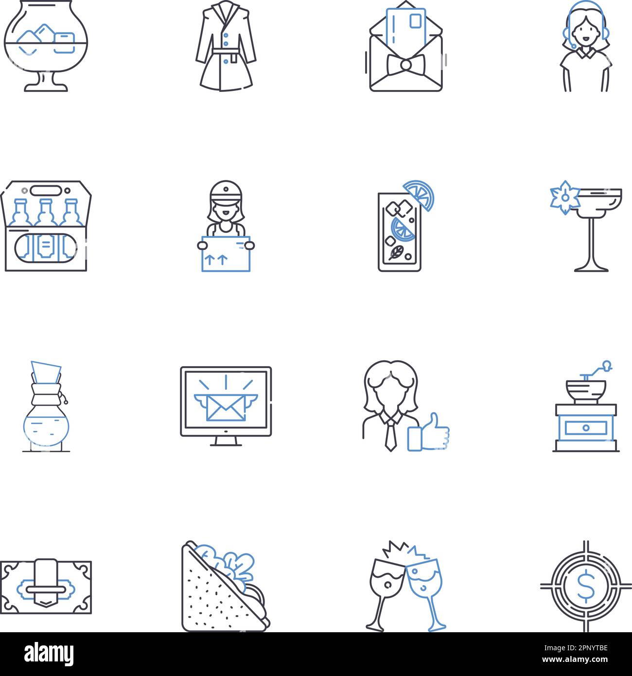 Eating in line icons collection. Intimate, Delectable, Sumptuous ...
