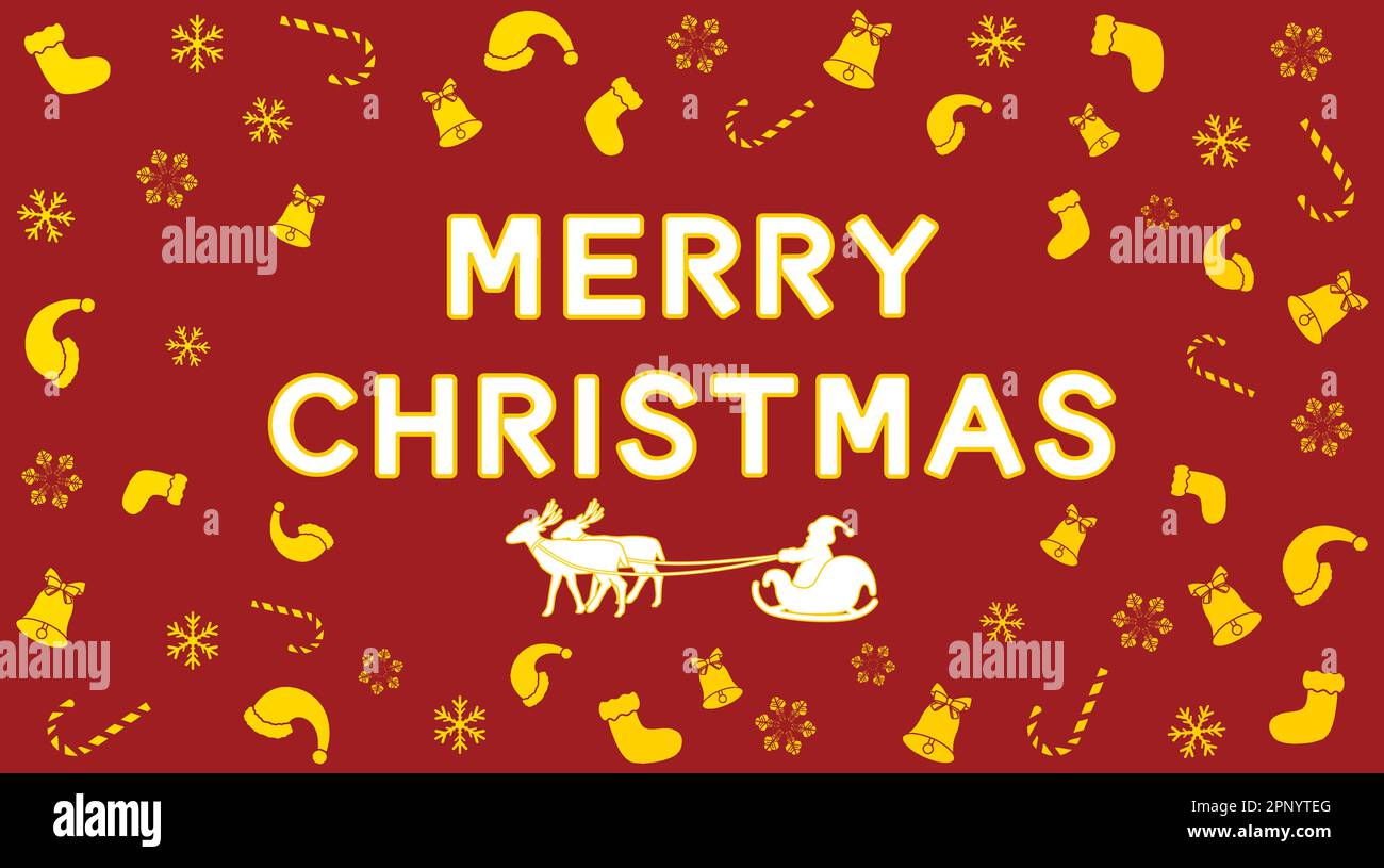 Gold and red Christmas vector poster Stock Vector