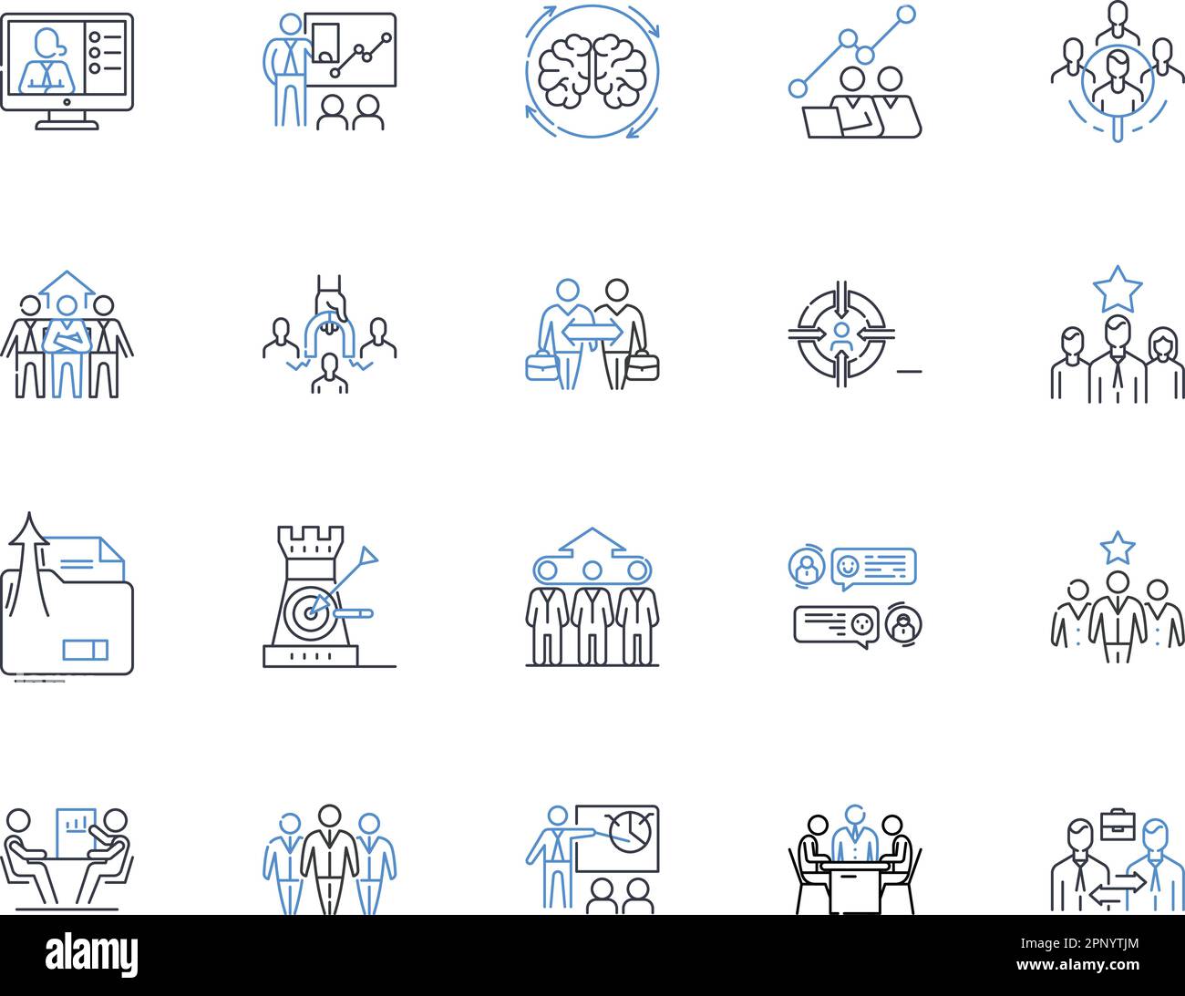 Business planning line icons collection. Strategy, Planning