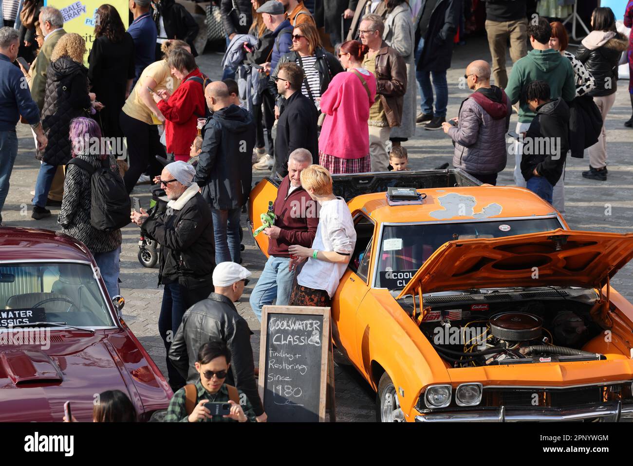 The vibrant Classic Car Boot Sale at Coal Drops Yard, Kings Cross