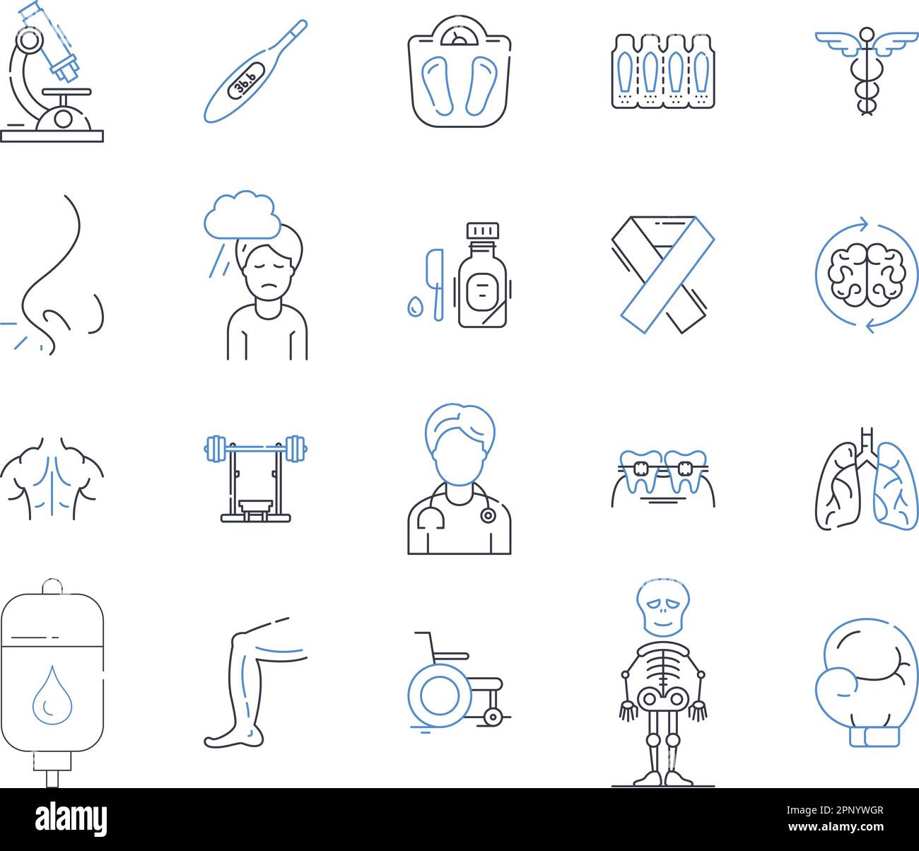 Surgical center line icons collection. Surgery, Operating Room, Anesthesia, Scalpel, Sterile, Recovery, Anesthetist vector and linear illustration Stock Vector