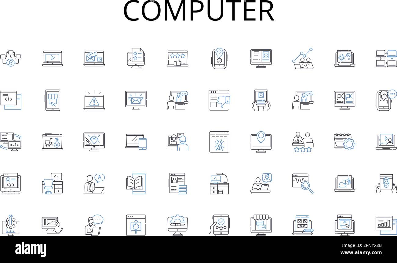 Computer line icons collection. Inception, Ignition, Launch, Activation