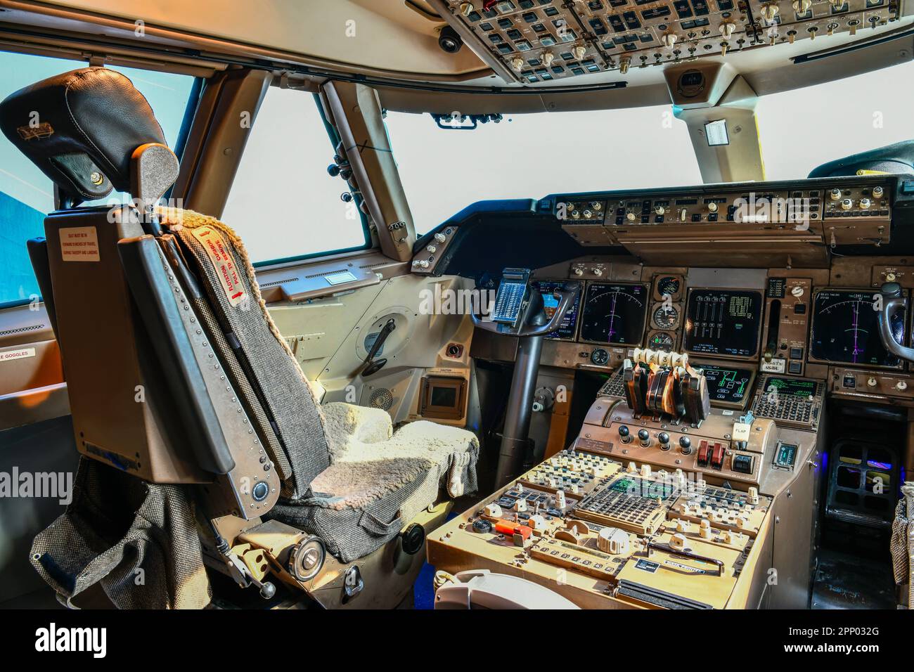 Interior of the cockpit Airplane Stock Photo
