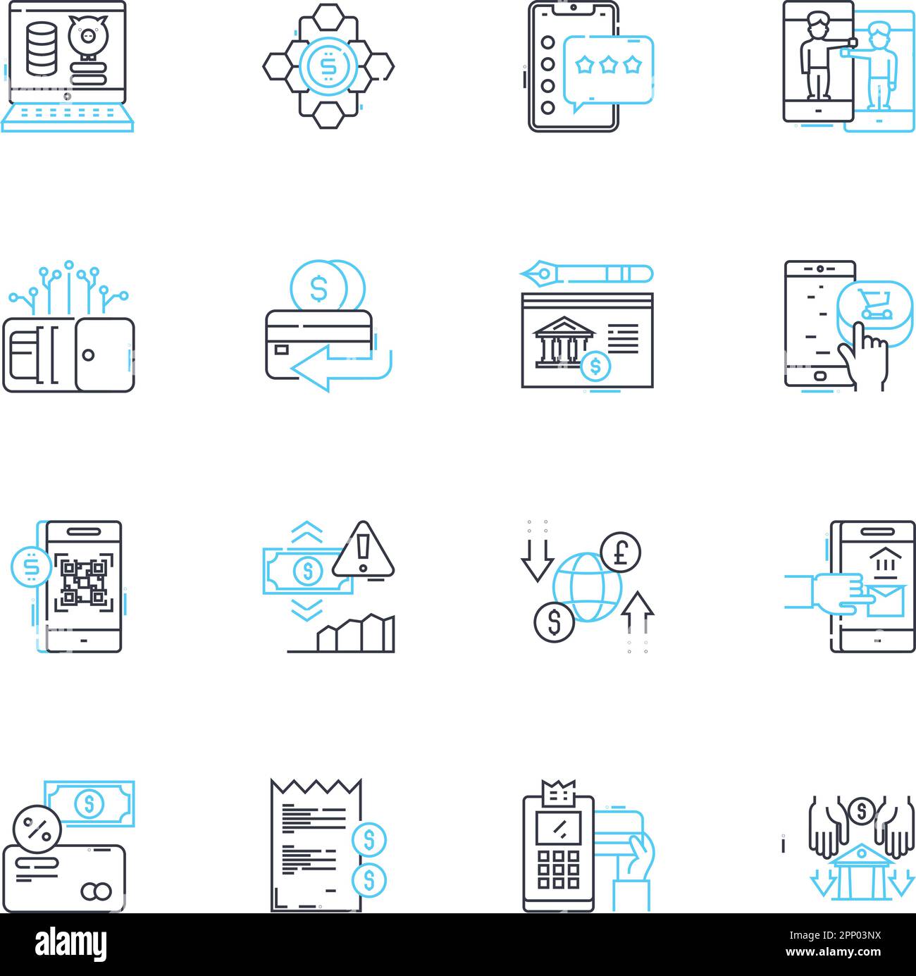 Cash flow linear icons set. Inflow, Outflow, Liquidity, Budgeting ...