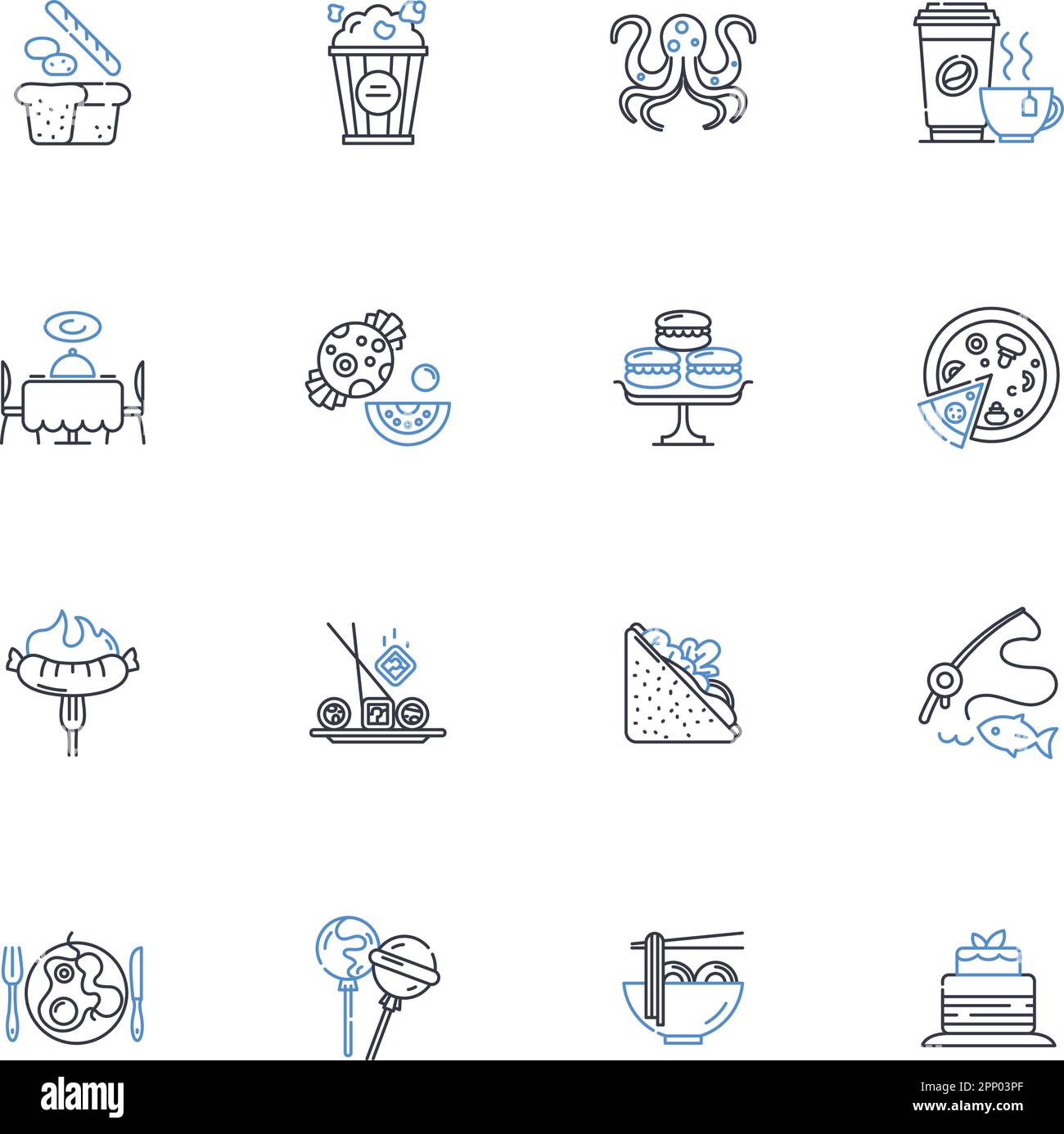 Refueling line icons collection gasoline diesel fuel petrochemical