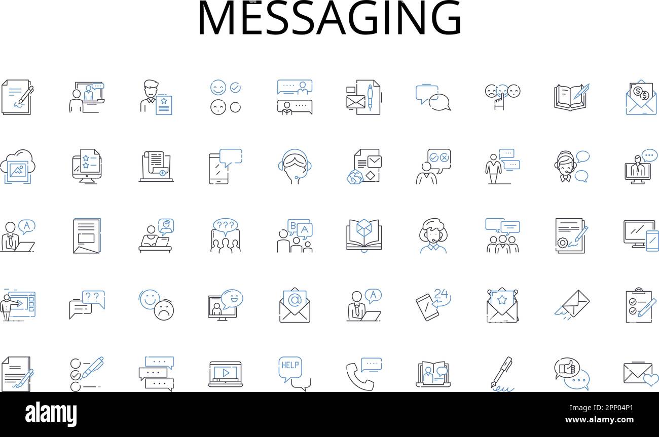Messaging line icons collection. Accounting, Budgeting, Analysis ...