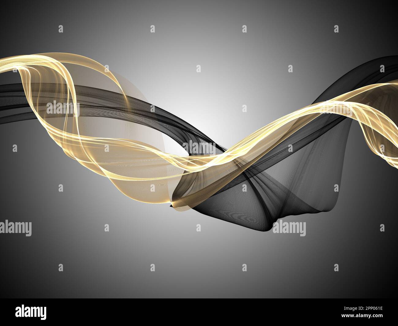 Abstract background with flowing black and gold waves design Stock ...