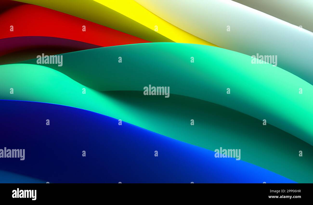 3D render of an abstract background with colourful waves Stock Photo ...