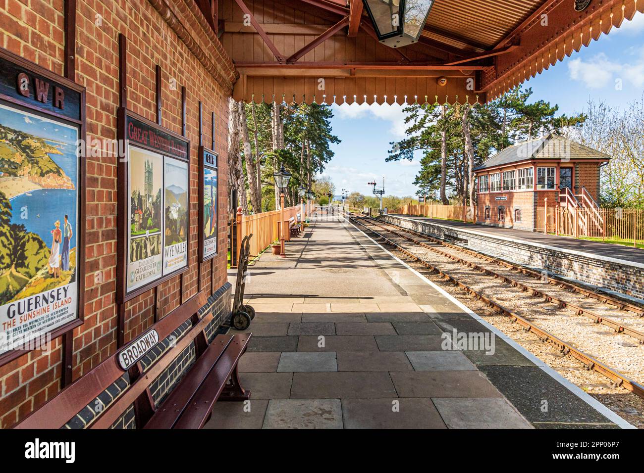 The platform at Broadway Station on the Gloucestershire & Warwkickshire