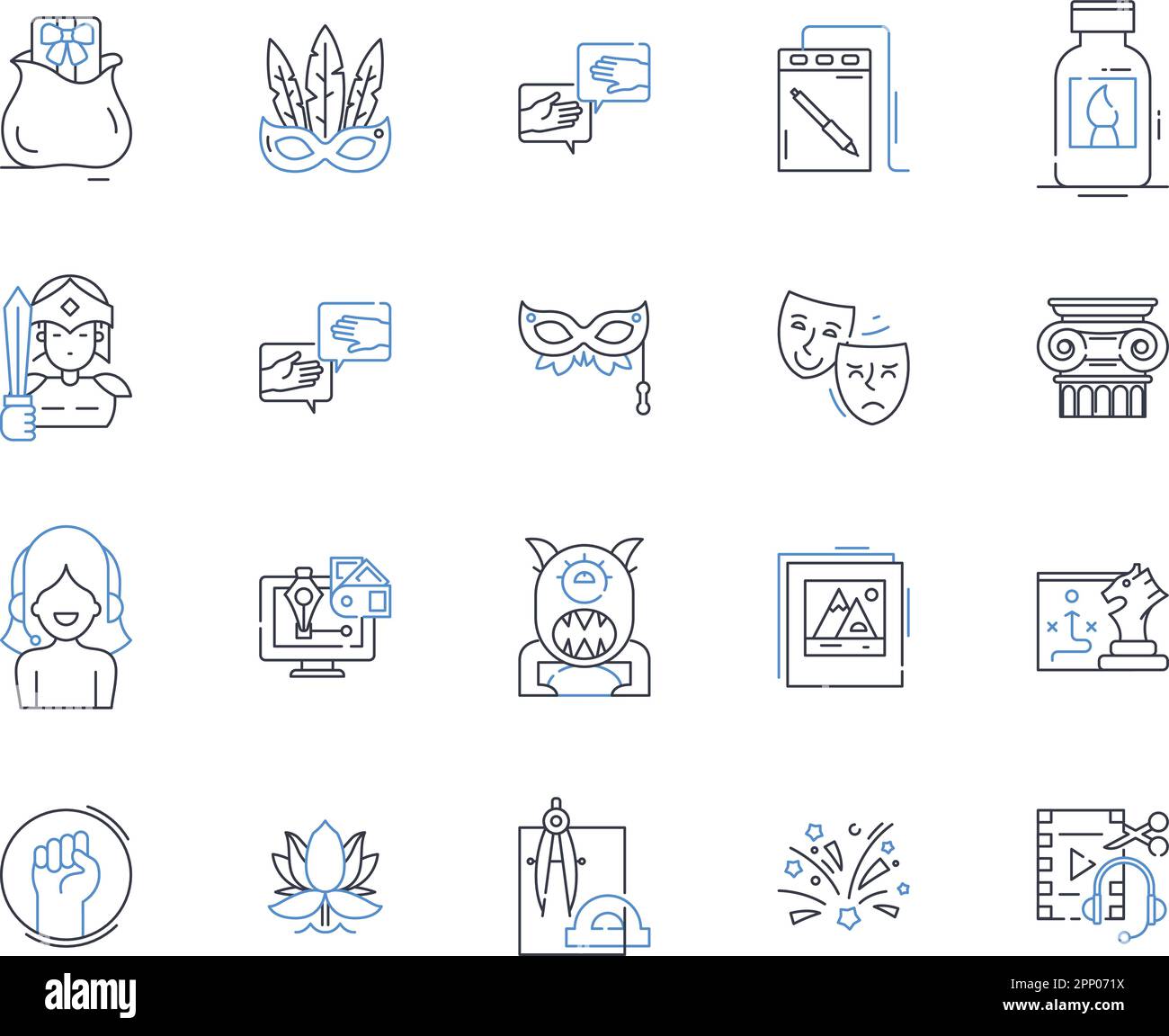 Hobbies and crafts line icons collection. Scrapbooking, Sewing ...