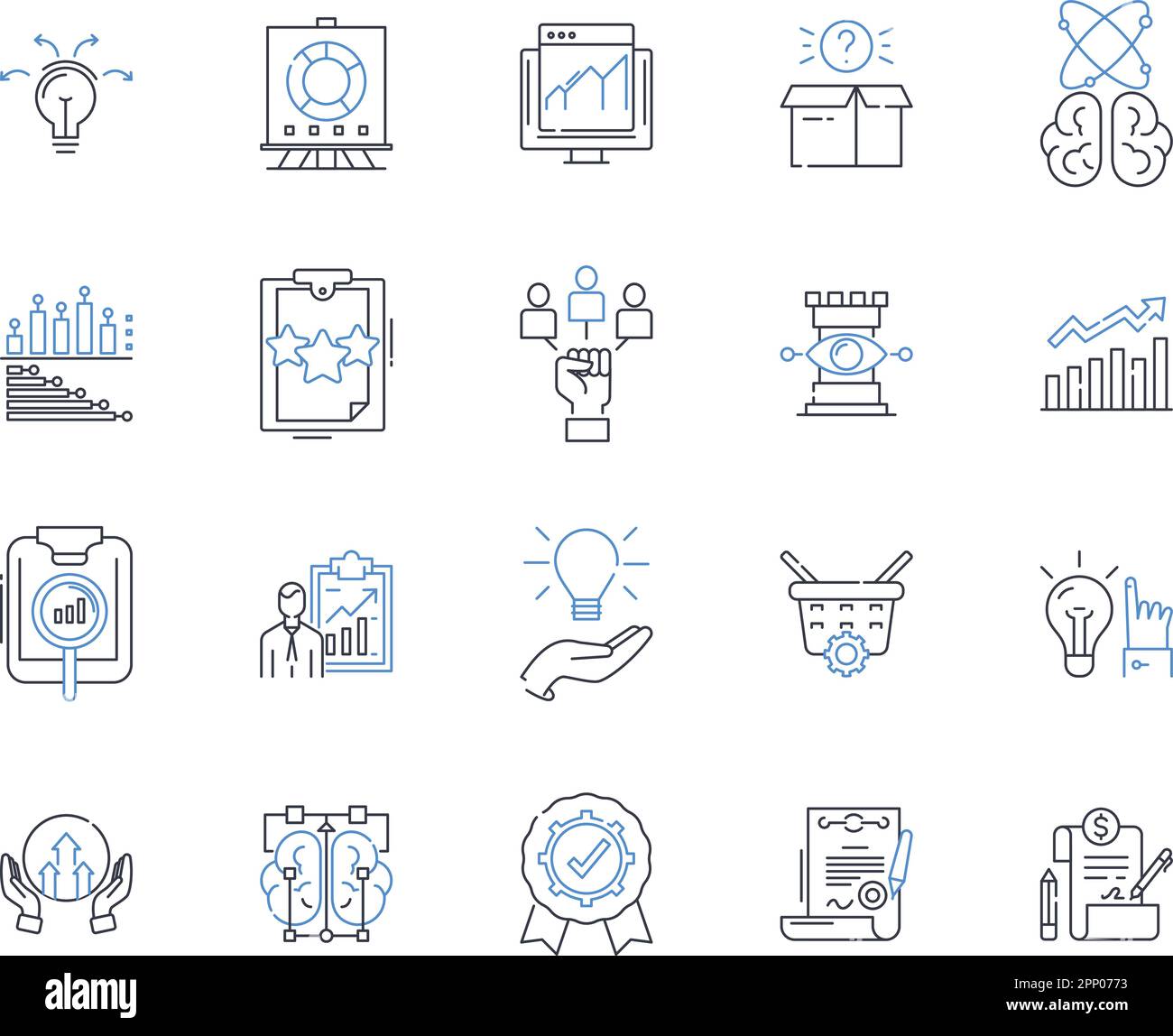 Proposal line icons collection. Request, Offer, Presentation ...