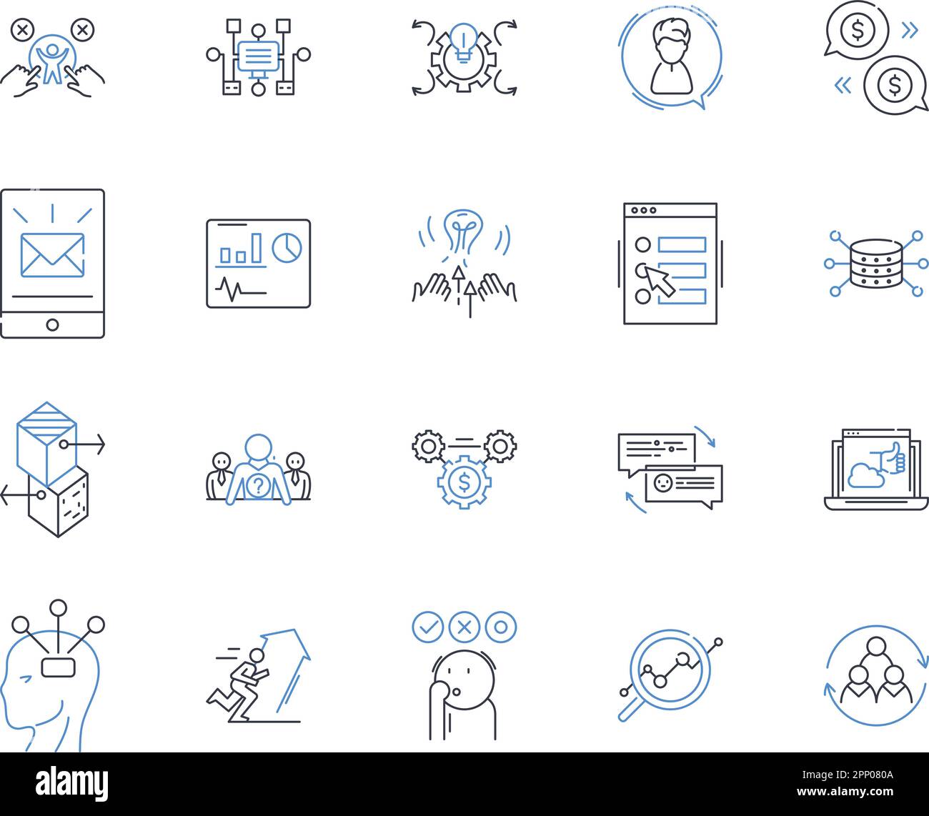 Market segmentation line icons collection. Demographics, Psychographics, Geographic, Behavioral, Customer, Targeting, Niche vector and linear Stock Vector