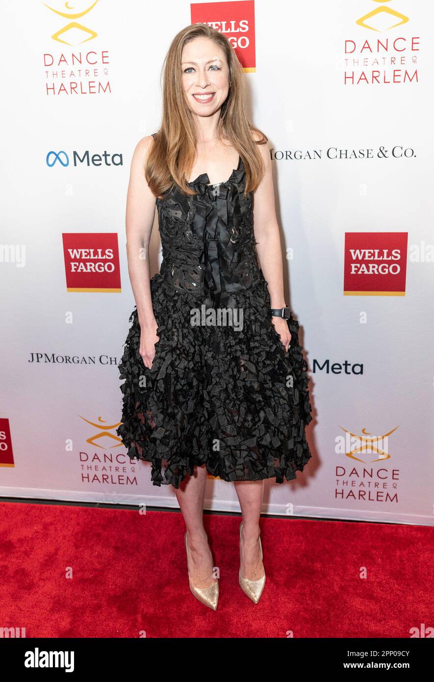 New York, United States. 20th Apr, 2023. Chelsea Clinton wearing dress ...