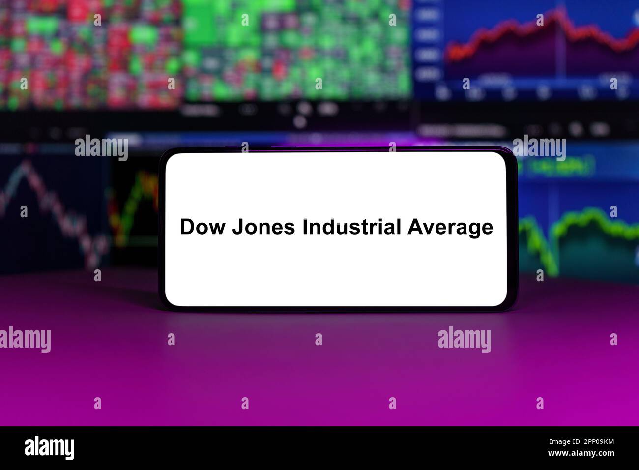 Dow Jones Industrial average stock market index in front of stock