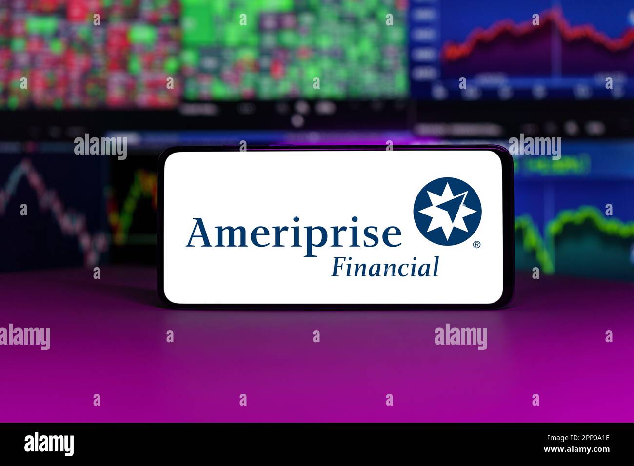 Ameriprise financial on stock market index in front of stock market charts  background Stock Photo - Alamy