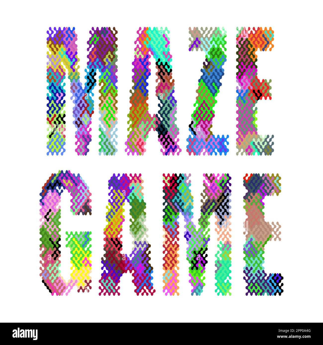 Children game. Honeycomb maze, labyrinth children playroom lettering ...
