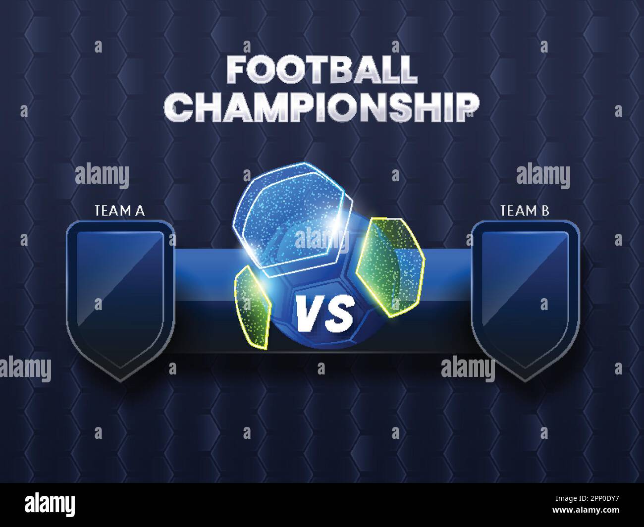 Football Championship Match Between Team A VS B And Empty Shield On