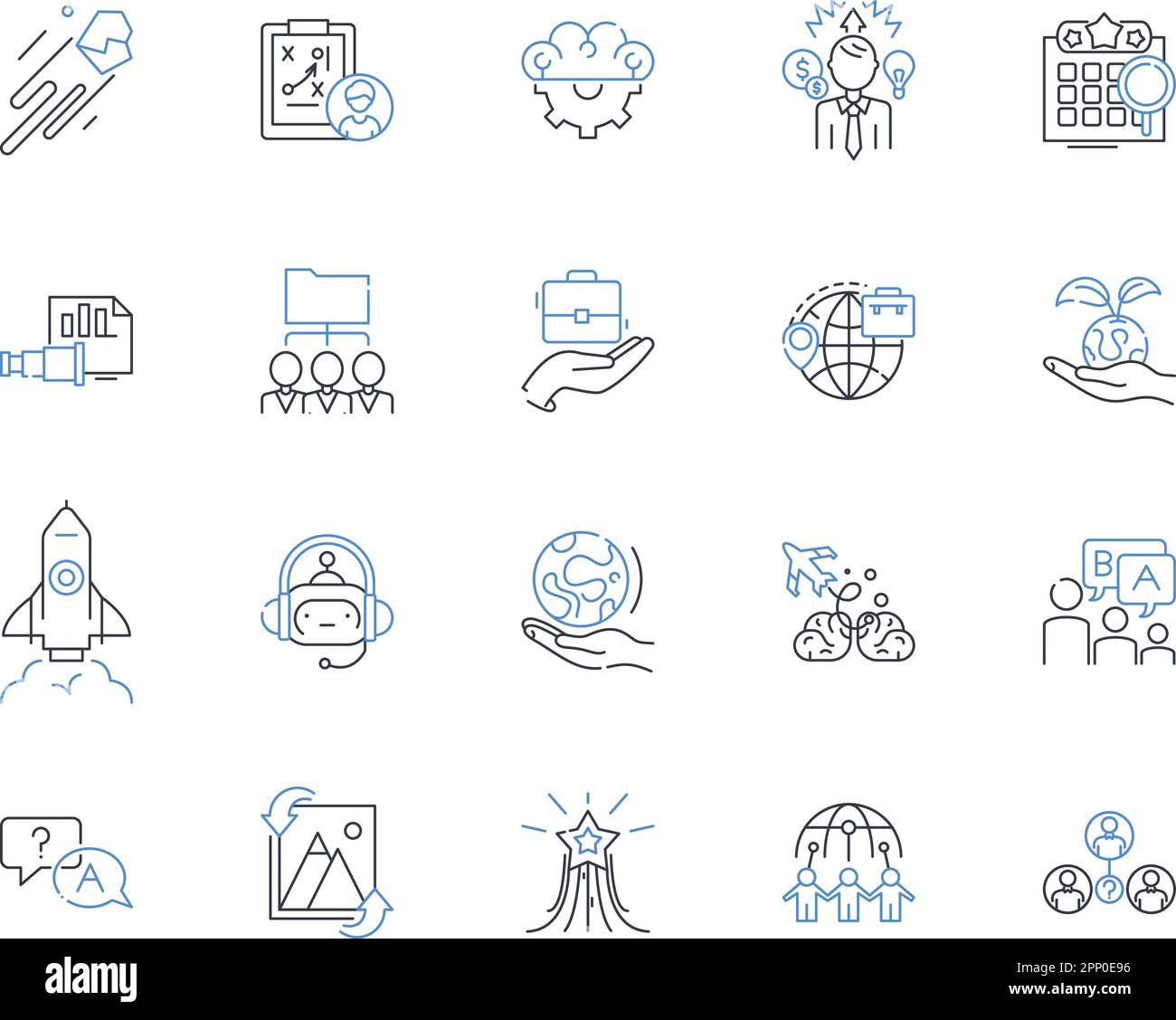 Groundbreaking enterprise line icons collection. Innovation, Disruption 