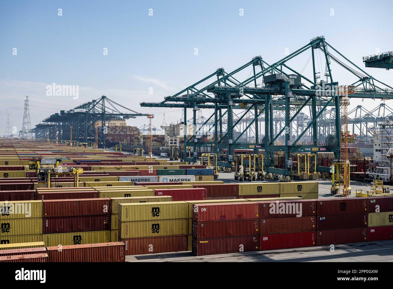 Antwerp, Belgium. 21st Apr, 2023. Illustration picture shows container