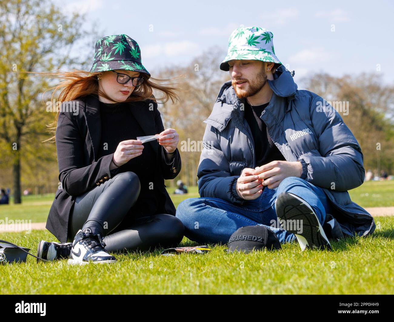 People in Hyde Park at the biggest weed festival in the world. 420 Hyde