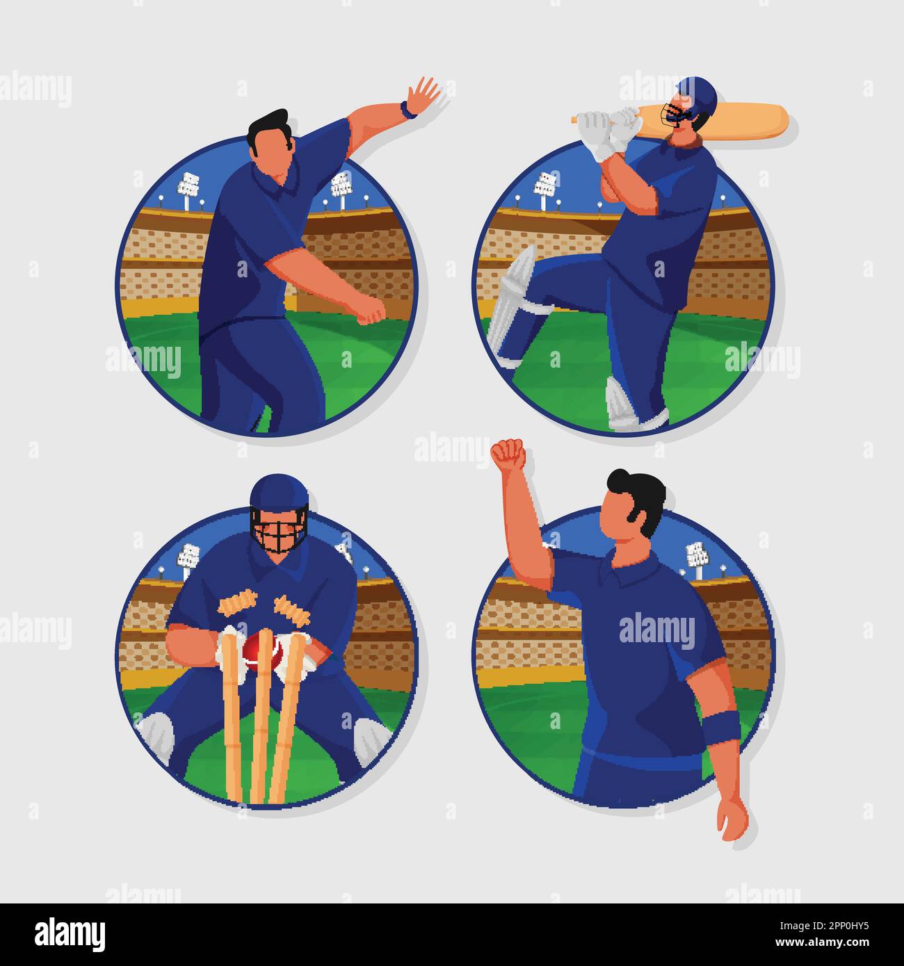 Bowler batsman and wicket keeper Stock Vector Images - Alamy 
