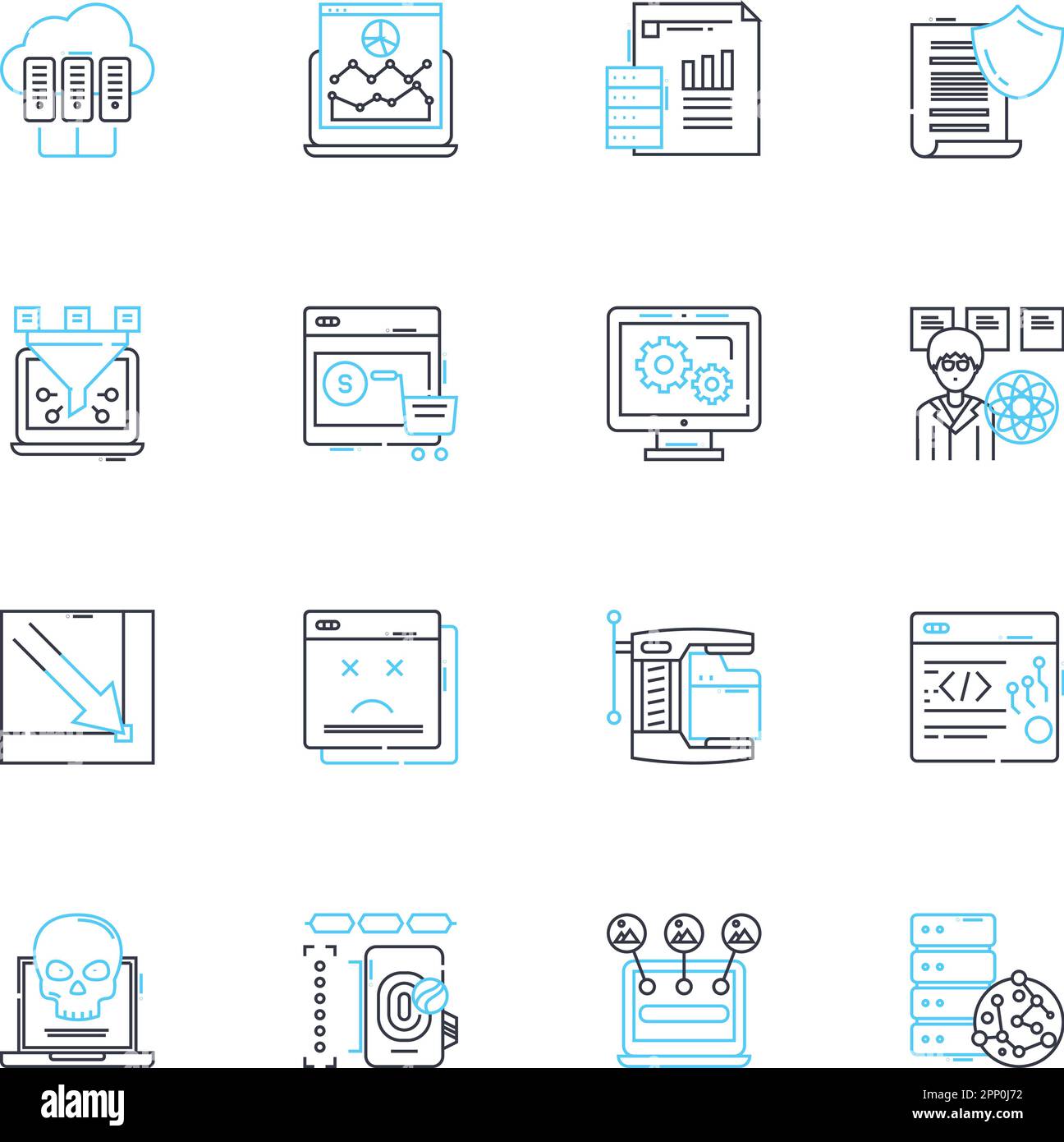 Cost reduction linear icons set. Optimization, Efficiency, Streamlining, Frugality, Savings, Rationalization, Consolidation line vector and concept Stock Vector