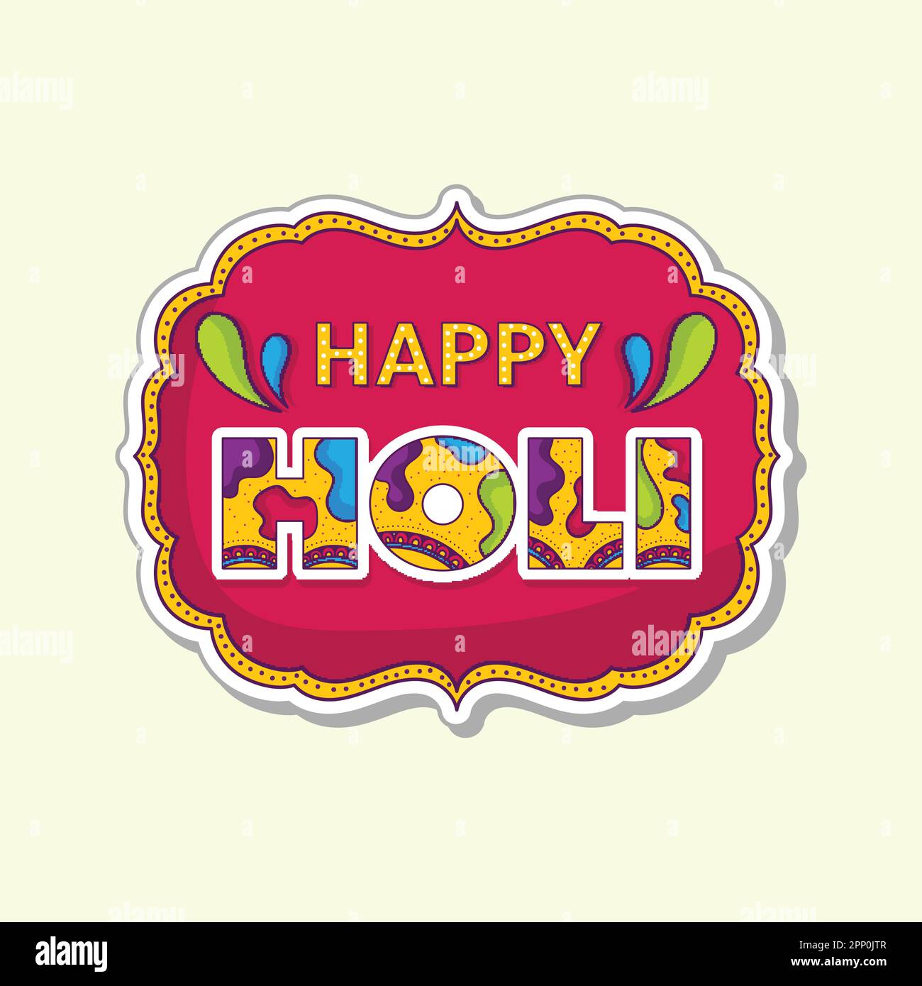 Arc Drop Decorative Happy Holi Text In Rustic Frame Against Cosmic Late ...
