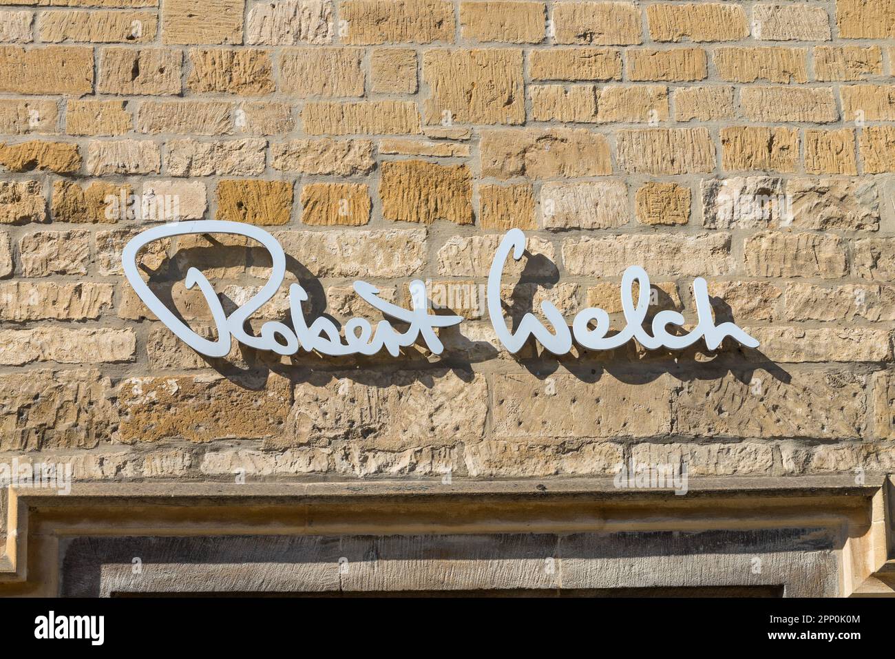 The Robert Welch silverware shop in the pretty Cotswold market town of Chipping Campden in Gloucestershire Stock Photo