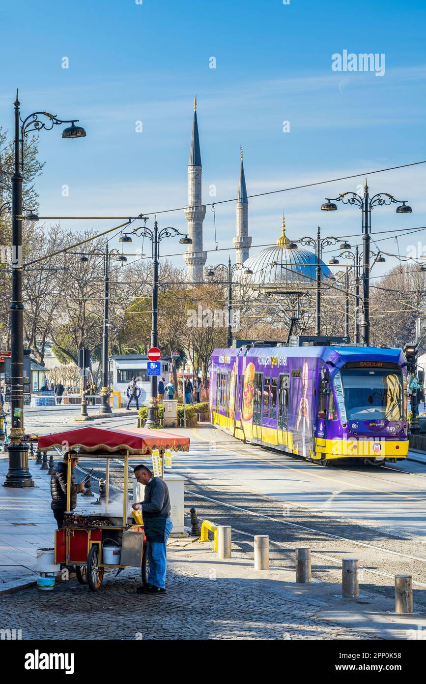 Scenic street view in Sultanahmet , Istanbul, Turkey Stock Photo