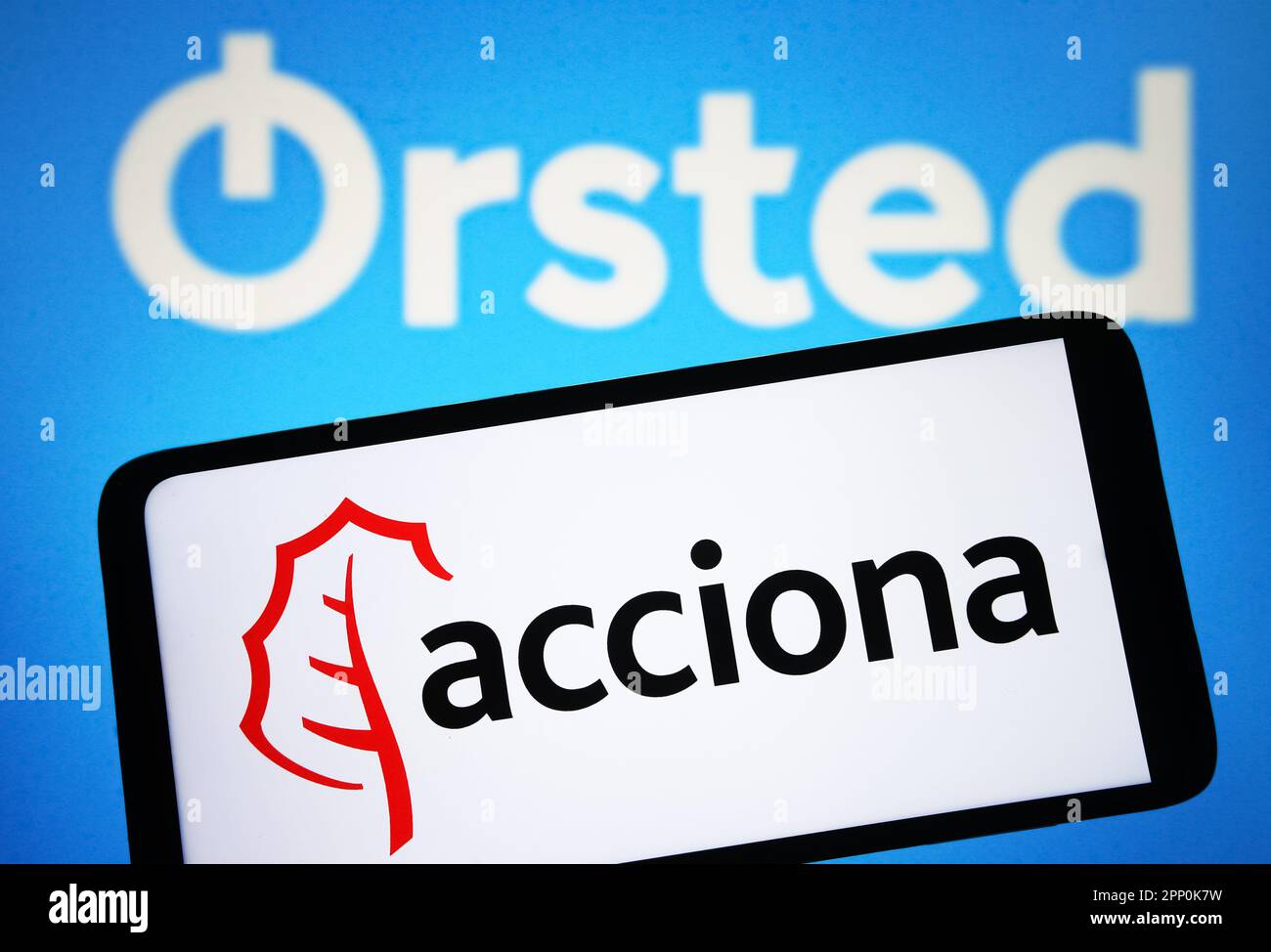 In This Photo Illustration, Acciona Logo Is Seen On A Smartphone And ...