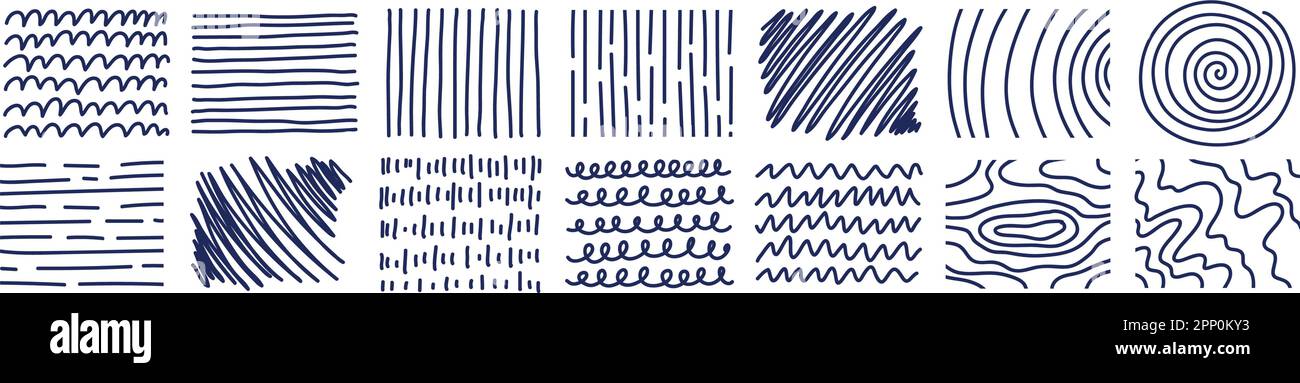 Hand drawn sketch pencil texture set. Doodle scribble stroke effect ...