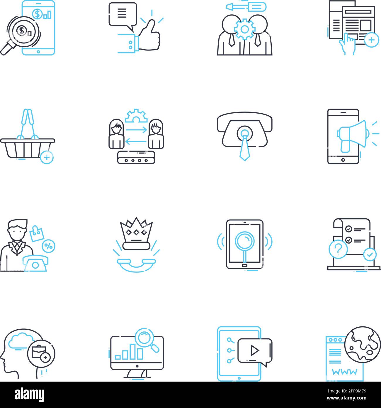 Verbal exchange linear icons set. Dialogue, Conversation, Debating, Communication, Interacting, Expression, Talk line vector and concept signs Stock Vector